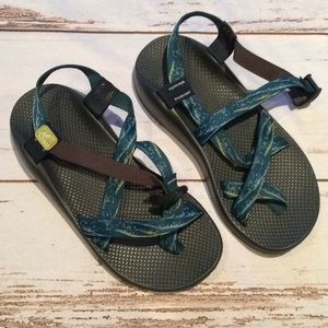 Blue green chacos
